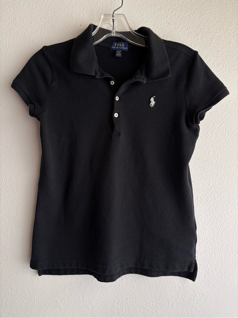 Polo Ralph Lauren Girls’ Polo Shirt Size XL (16) Black Short Sleeve Pony Logo